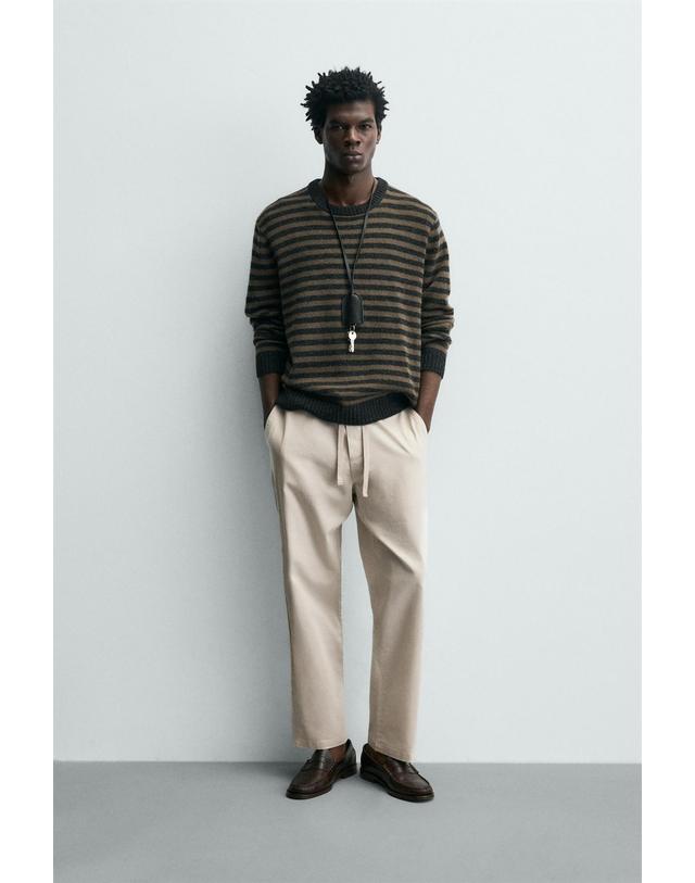 자라 자라 릴랙스핏 코튼 리넨 와이드 팬츠 4470/460/804 PEARL GREY 베이지 착용컷