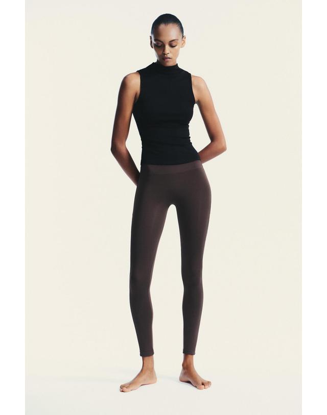 자라 자라 베이직 코튼 모달 하이넥 민소매 티셔츠 3641/871/800 BLACK 블랙 착용컷