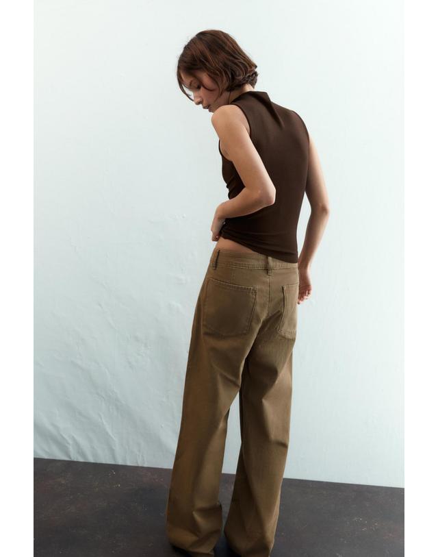 자라 자라 모달 코튼 하이넥 민소매 티셔츠 3641/871/700 BROWN 초콜릿 착용컷
