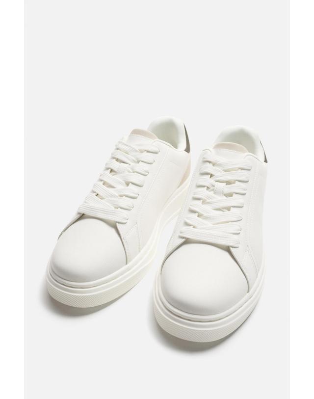 자라 자라 청키솔 힐디테일 베이직 스니커즈 2248/620/032 KHAKI GREEN 화이트 착용컷