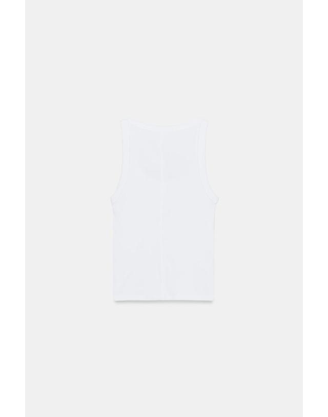 자라 자라 베이직 코튼 골지 슬리브리스 탑 3253/301/250 WHITE 화이트 착용컷