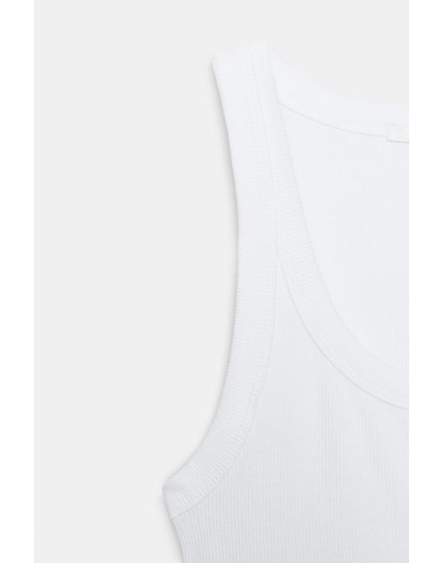자라 자라 베이직 코튼 골지 슬리브리스 탑 3253/301/250 WHITE 화이트 착용컷