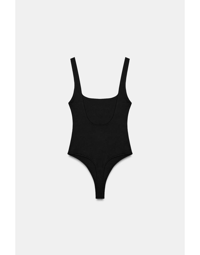 자라 자라 스트레치 스퀘어넥 바디수트 5039/373/800 BLACK 블랙 착용컷