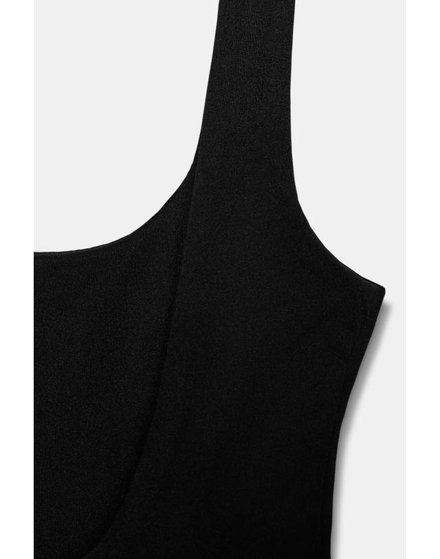 자라 자라 스트레치 스퀘어넥 바디수트 5039/373/800 BLACK 블랙 착용컷