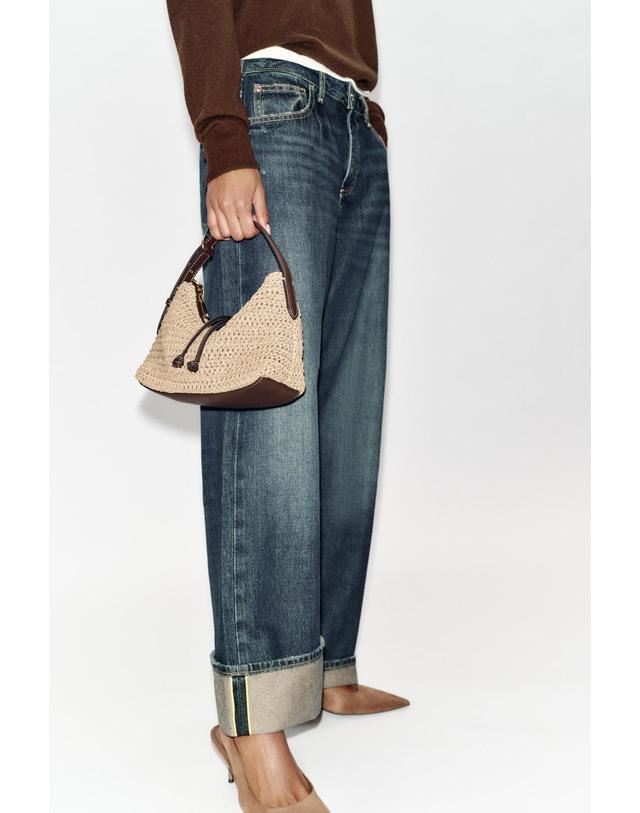 자라 자라 브레이드 라피아 미니 버킷백 6084/710/111 LIGHT BEIGE 베이지 착용컷