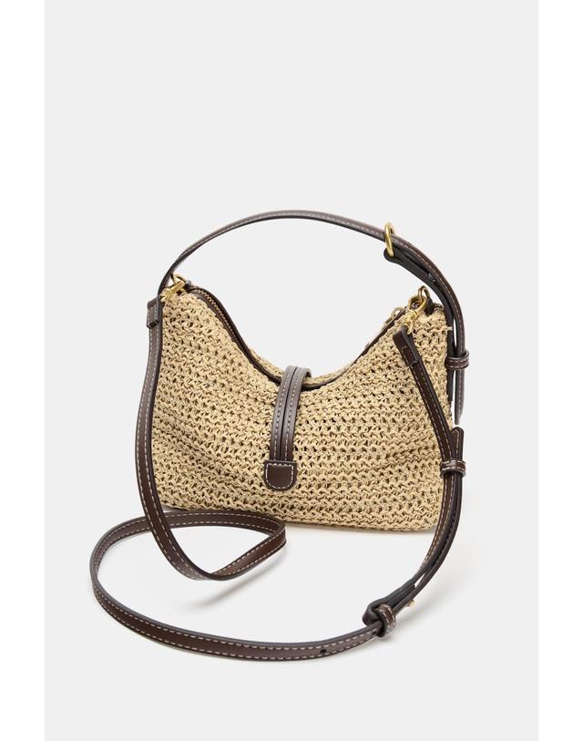 자라 자라 브레이드 라피아 미니 버킷백 6084/710/111 LIGHT BEIGE 베이지 착용컷