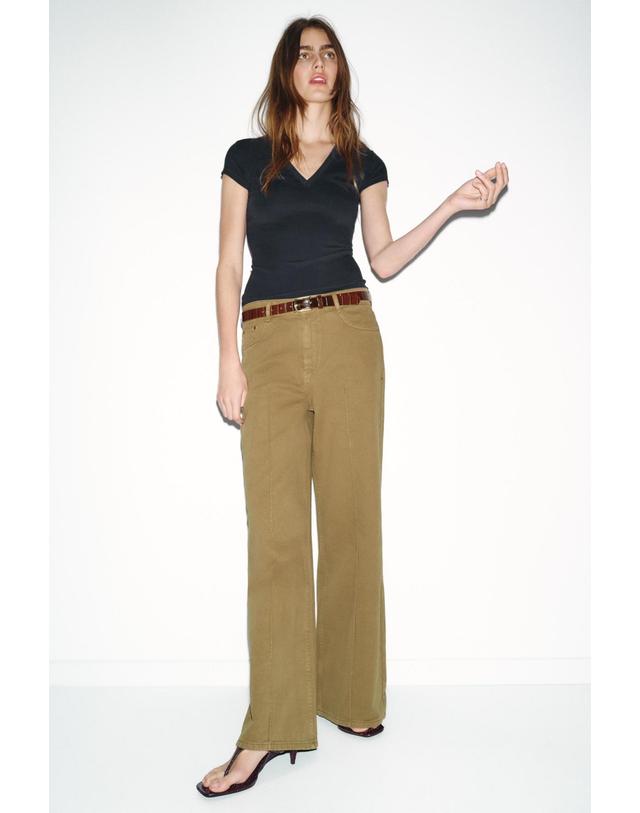 자라 자라 슬림핏 브이넥 반팔 티셔츠 4174/315/818 CHARCOAL GREY 블랙 착용컷