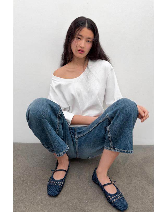 자라 자라 브레이드 메리제인 발레리나 플랫슈즈 3514/710/400 BLUE 네이비 착용컷