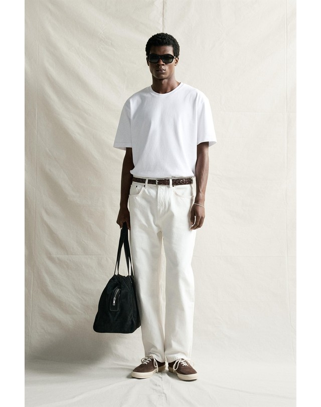 자라 자라 헤비 코튼 레귤러핏 반팔 티셔츠 0761/323/250 WHITE 화이트 착용컷