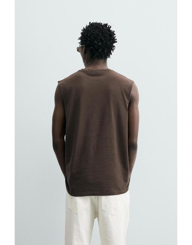 자라 자라 경량 코튼 릴랙스핏 탱크탑 4231/414/700 BROWN 초콜릿 착용컷