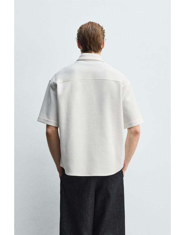 자라 자라 컴포트 논아이론 반팔 오버셔츠 7484/893/251 OYSTER-WHITE 화이트 착용컷