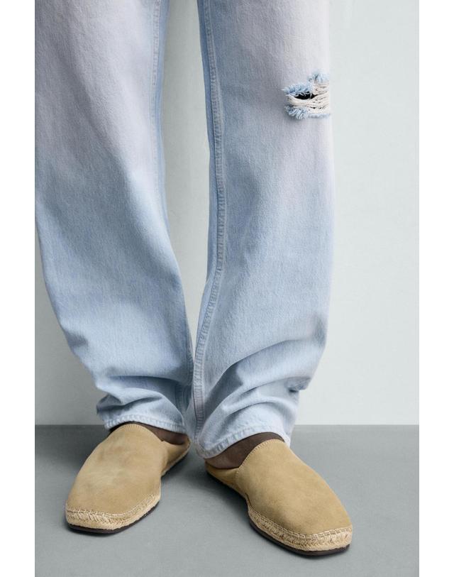 자라 자라 레더 에스파드리유 2760/720/107 SAND BROWN 베이지 착용컷