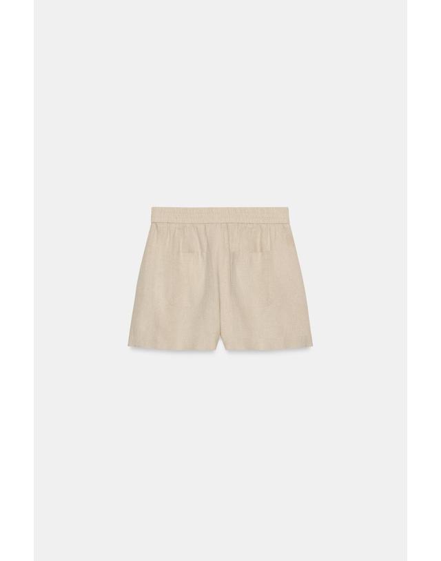 자라 자라 린넨 블렌드 밴딩 버뮤다 반바지 8073/523/052 LIGHT BEIGE 베이지 착용컷