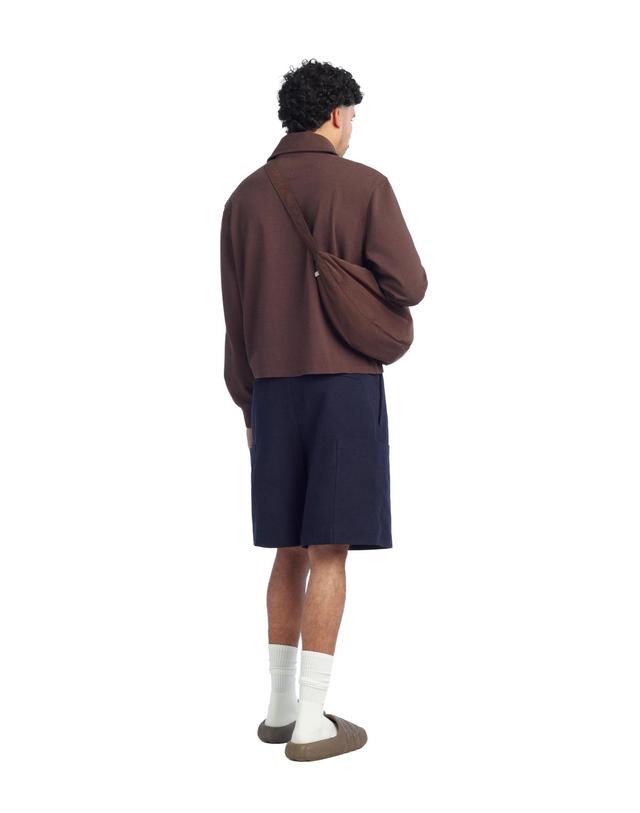 자라 자라 크롭핏 코튼 긴팔 폴로 셔츠 4090/035/700 BROWN 브라운 착용컷