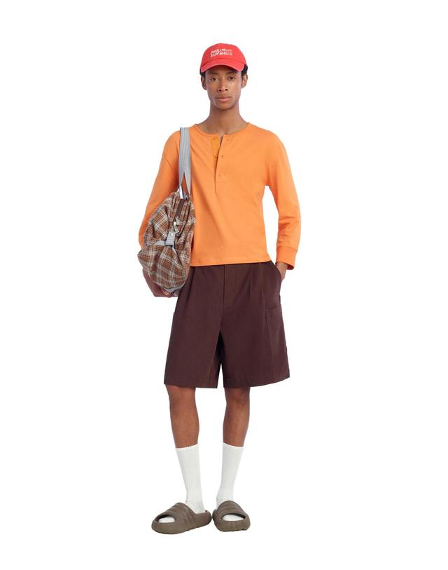 자라 자라 크롭 헨리넥 긴팔 티셔츠 4087/031/615 ORANGE 오렌지 착용컷