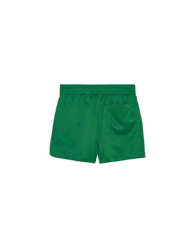 자라 자라 배색 파이핑 새틴 반바지 1437/202/933 GREEN 그린 착용컷