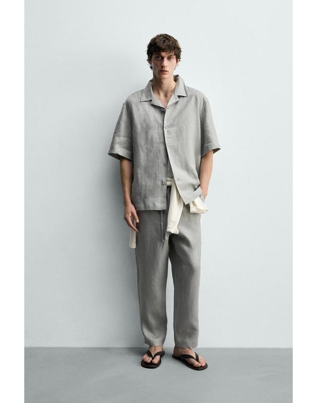 자라 자라 100% 린넨 릴렉스핏 팬츠 5070/902/811 LIGHT GREY 그레이 착용컷