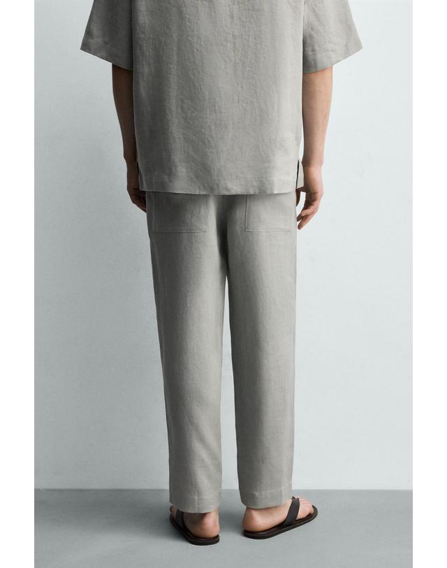 자라 자라 100% 린넨 릴렉스핏 팬츠 5070/902/811 LIGHT GREY 그레이 착용컷