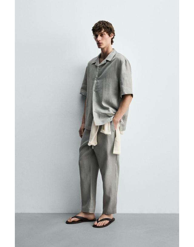 자라 자라 100% 린넨 릴렉스핏 팬츠 5070/902/811 LIGHT GREY 그레이 착용컷