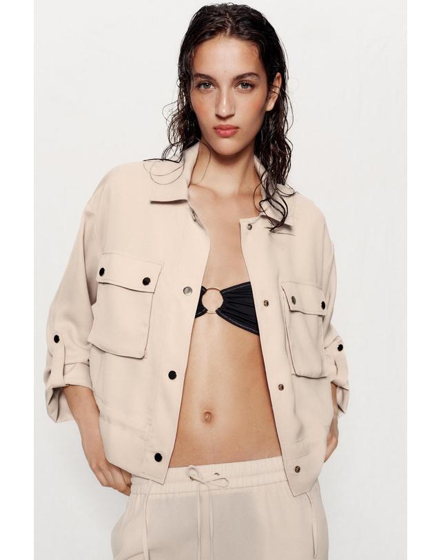 자라 자라 롤업 사파리 자켓 7781/745/710 BEIGE 베이지 착용컷
