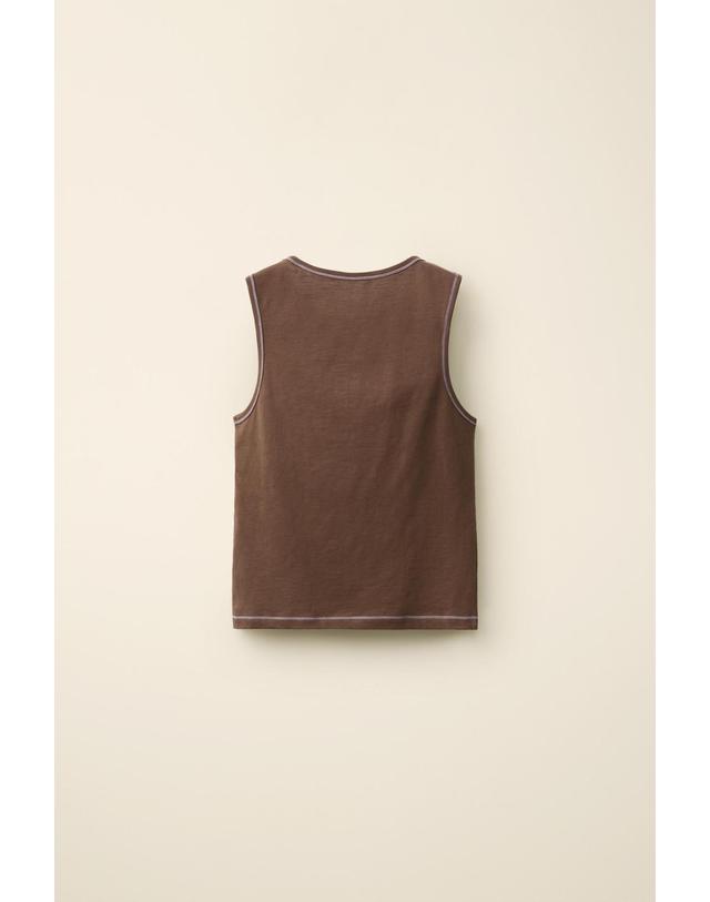 자라 자라 카라멜 런던 슬림핏 민소매 티셔츠 5767/001/730 LIGHT BROWN 초콜릿 착용컷