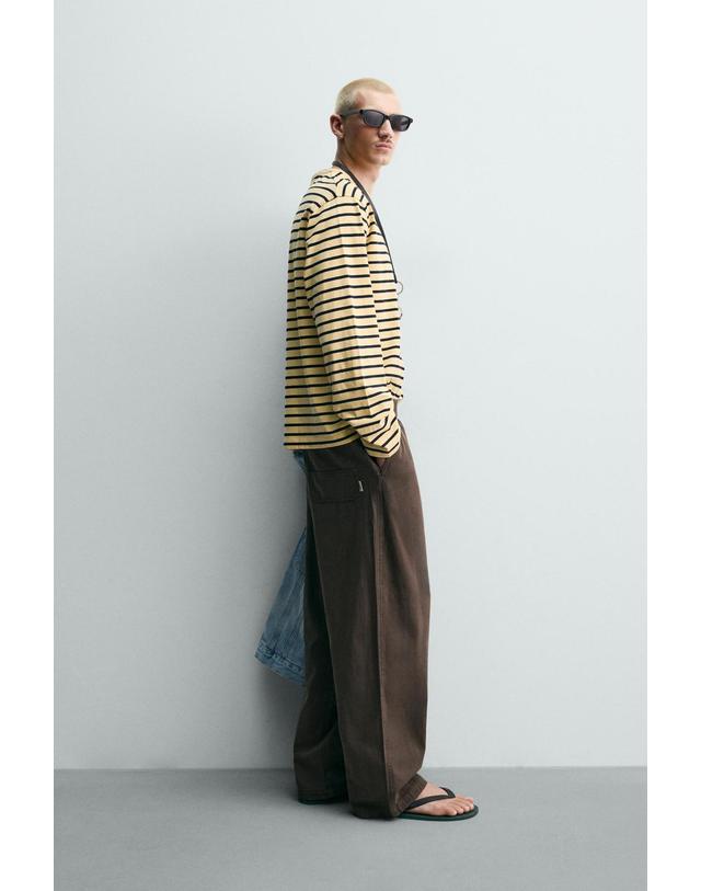 자라 자라 릴렉스핏 헤링본 팬츠 9252/309/700 BROWN 초콜릿 착용컷