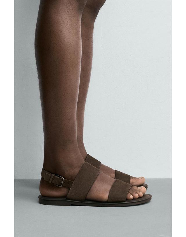 자라 자라 레더 스트랩 플랫 샌들 2781/720/700 BROWN 초콜릿 착용컷