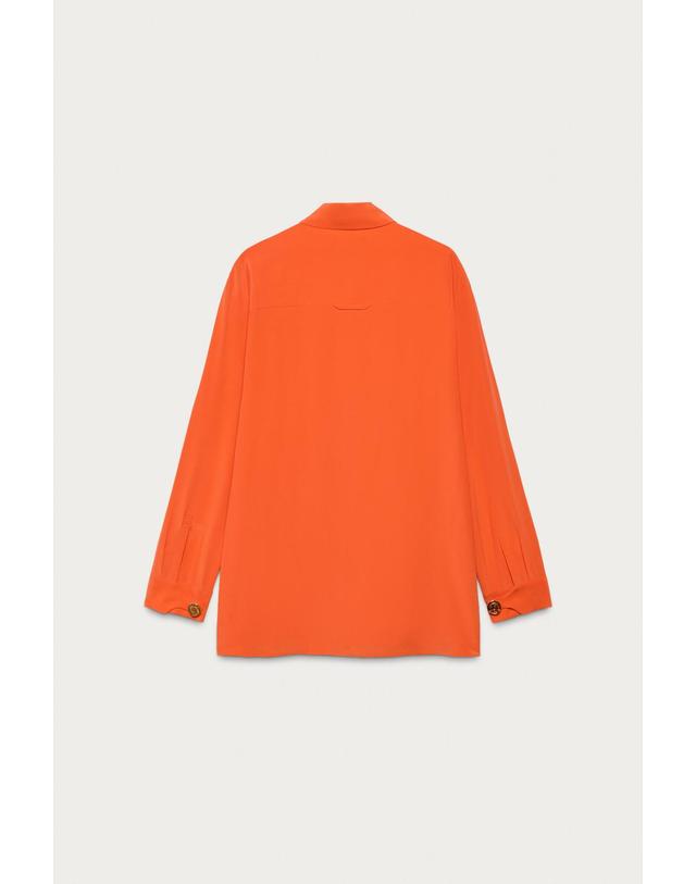 자라 자라 마리사 베렌슨 x 100% 실크 셔츠 4786/123/675 RED / ORANGE 오렌지 착용컷