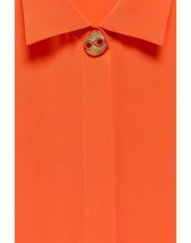 자라 자라 마리사 베렌슨 x 100% 실크 셔츠 4786/123/675 RED / ORANGE 오렌지 착용컷