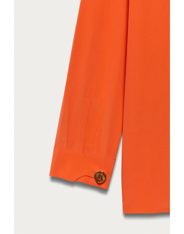 자라 자라 마리사 베렌슨 x 100% 실크 셔츠 4786/123/675 RED / ORANGE 오렌지 착용컷