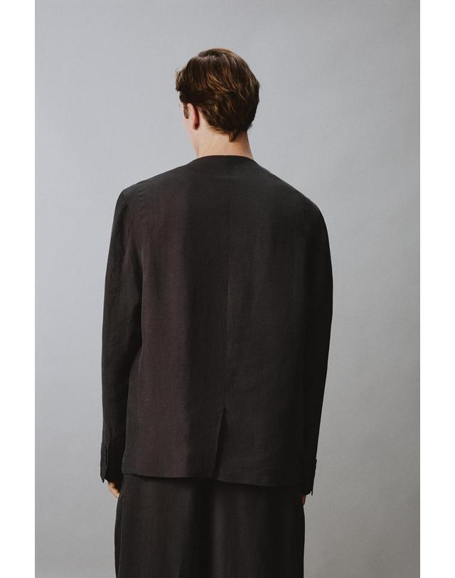 자라 자라 린넨 혼방 칼라리스 수트 블레이저 0706/864/807 ANTHRACITE GREY 그레이 착용컷