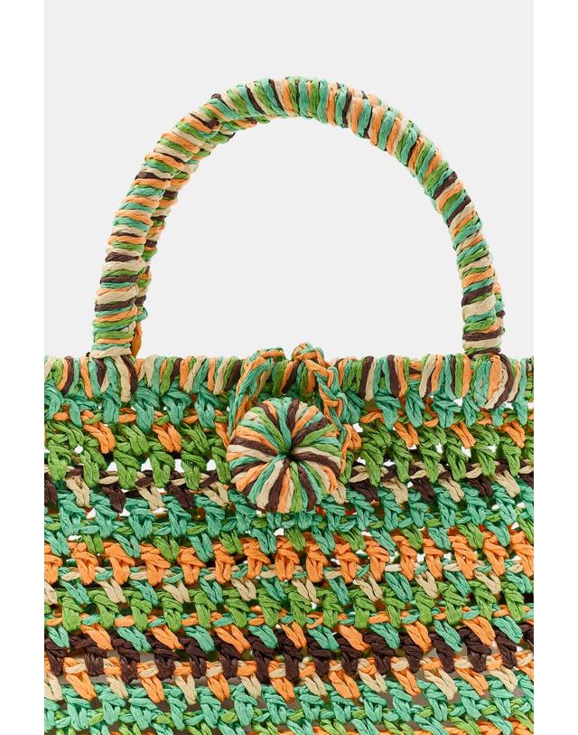 자라 자라 스트라이프 브레이드 미니 바스켓백 0653/200/330 MULTICOLOURED 멀티컬러 착용컷