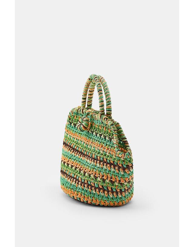 자라 자라 스트라이프 브레이드 미니 바스켓백 0653/200/330 MULTICOLOURED 멀티컬러 착용컷