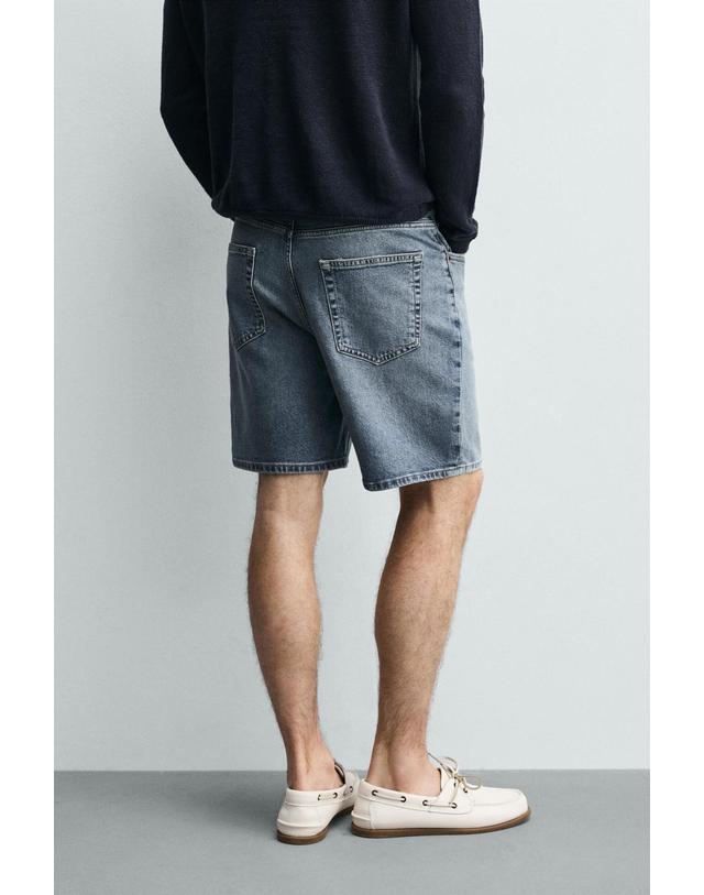 자라 자라 레귤러핏 워시드 데님 반바지 0774/400/427 MID-BLUE 블루 착용컷