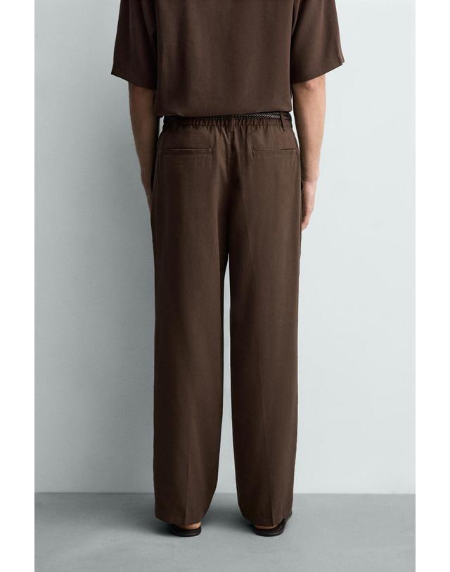 자라 자라 릴렉스핏 플리츠 와이드 팬츠 1195/327/700 BROWN 초콜릿 착용컷