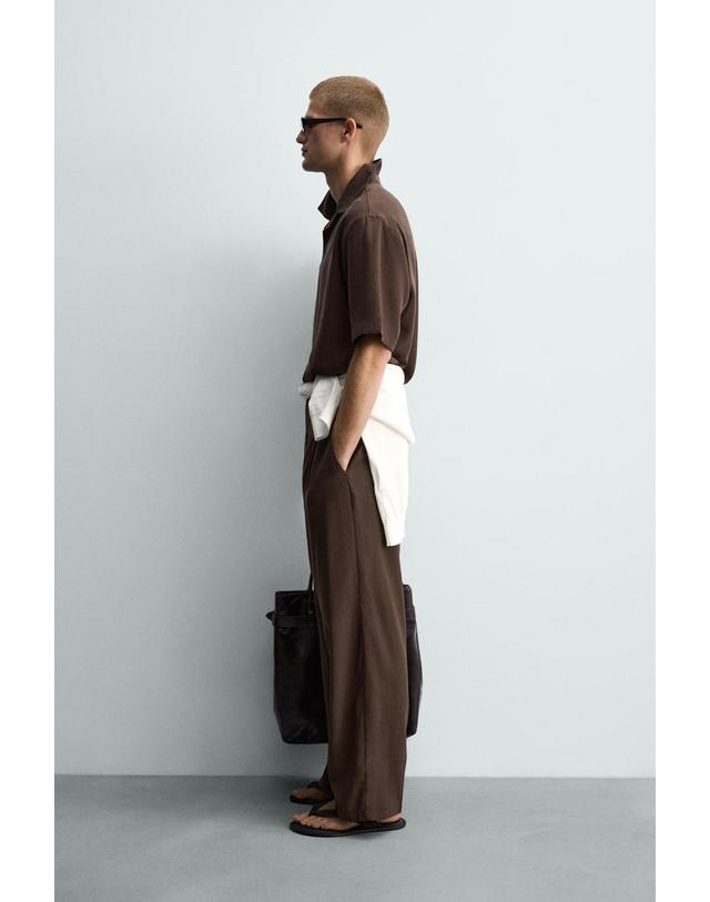 자라 자라 릴렉스핏 플리츠 와이드 팬츠 1195/327/700 BROWN 초콜릿 착용컷
