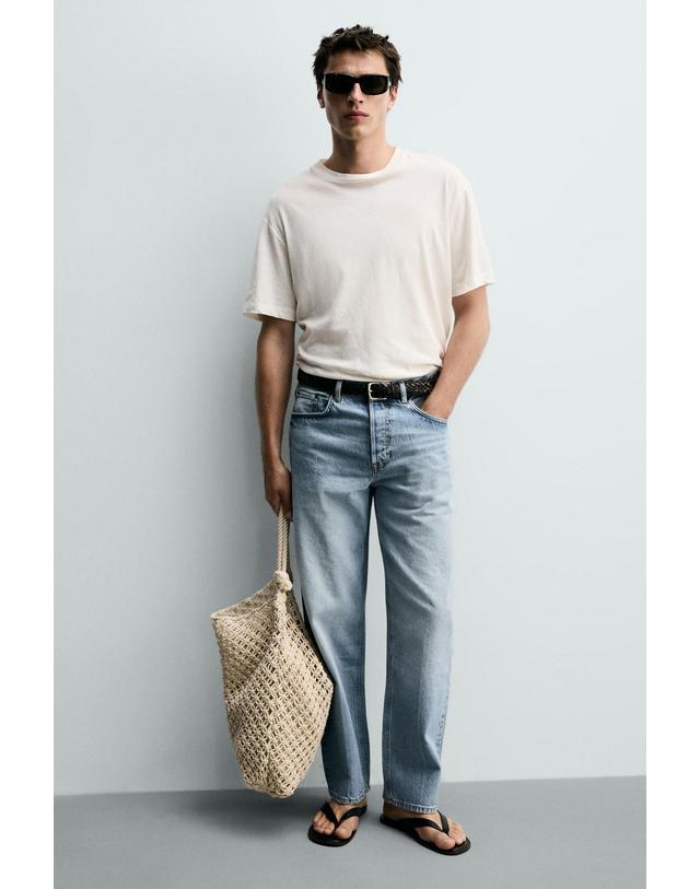 자라 자라 마크라메 우븐 코튼 숄더백 3349/820/107 SAND BROWN 베이지 착용컷