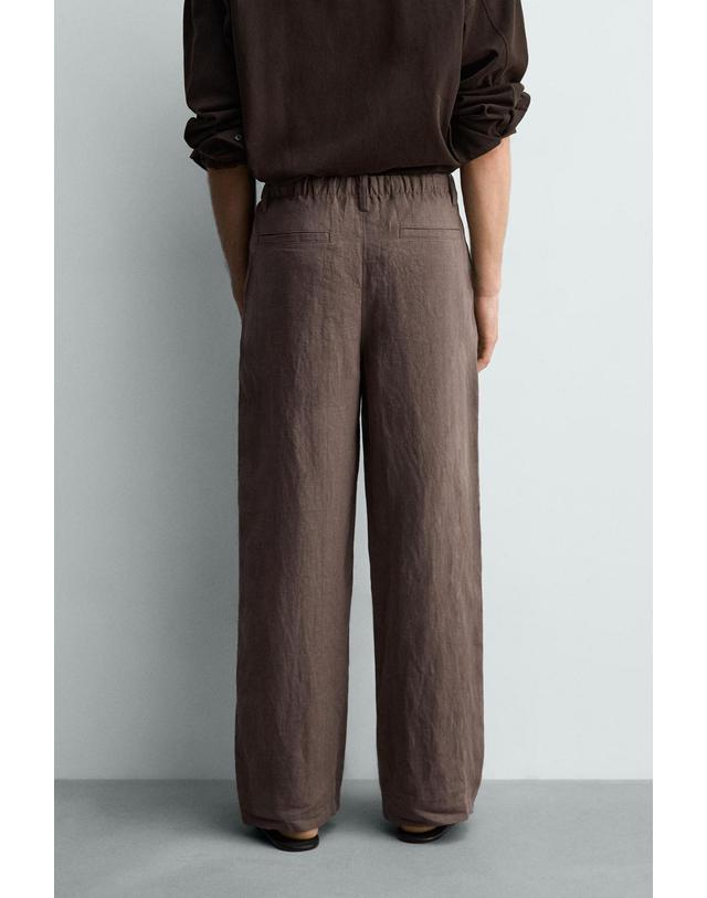 자라 자라 100% 린넨 릴렉스핏 팬츠 2634/325/737 BROWN / TAUPE 초콜릿 착용컷