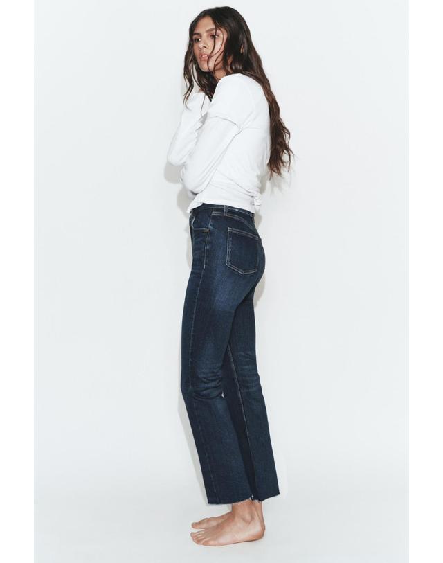 자라 자라 하이웨이스트 크롭 플레어 청바지 4060/018/401 NAVY BLUE 네이비 착용컷