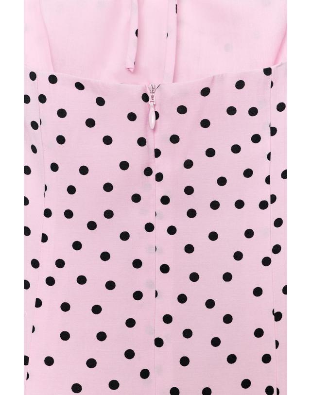 자라 자라 도트 패턴 홀터넥 롱 원피스 4772/354/902 PINK 핑크 착용컷