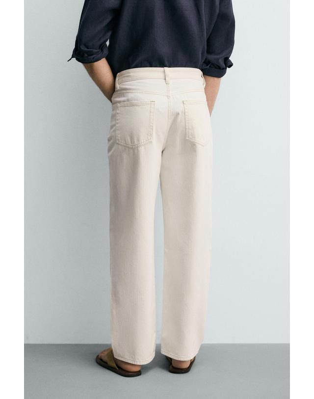 자라 자라 스트레이트핏 데님 팬츠 0840/305/251 OYSTER-WHITE 아이보리 착용컷