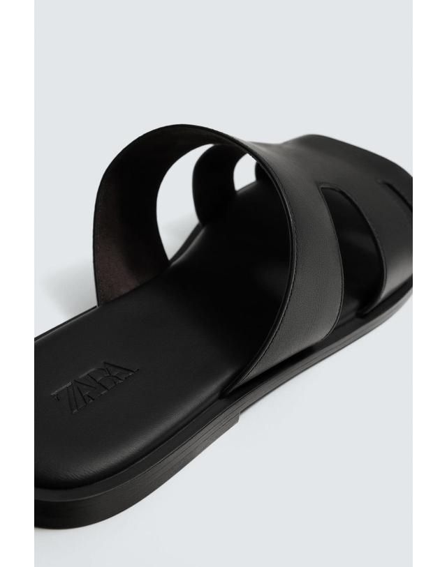 자라 자라 와이드 스트랩 플랫 샌들 2787/720/800 BLACK 블랙 착용컷