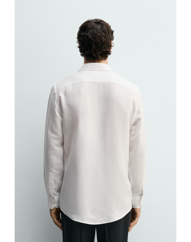 자라 자라 레귤러핏 린넨 리오셀 긴팔 셔츠 5679/185/250 WHITE 화이트 착용컷