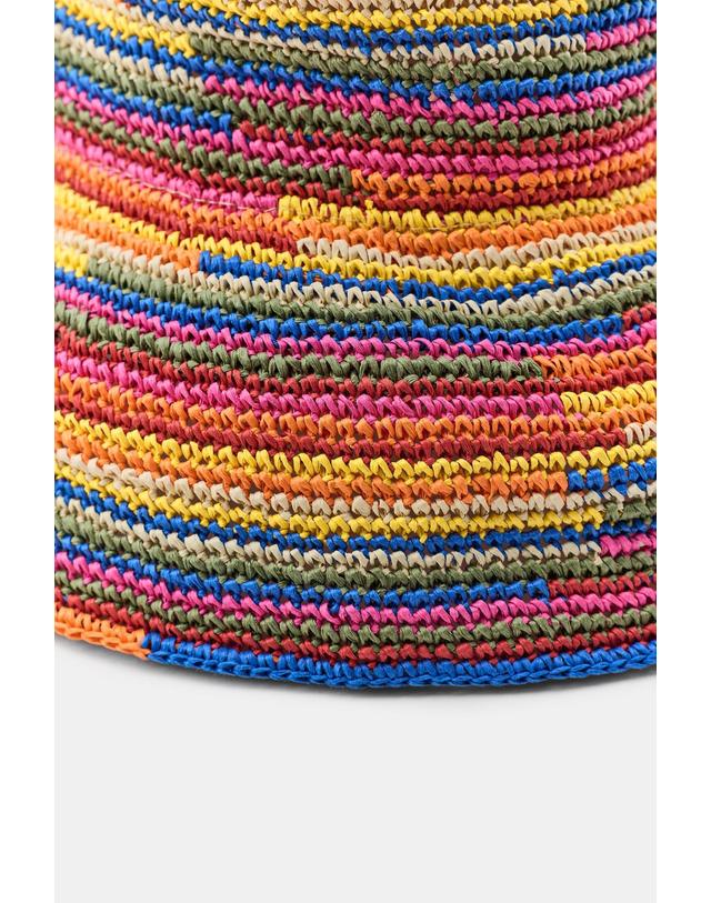 자라 자라 멀티컬러 라피아 버킷햇 0653/205/330 MULTICOLOURED 착용컷