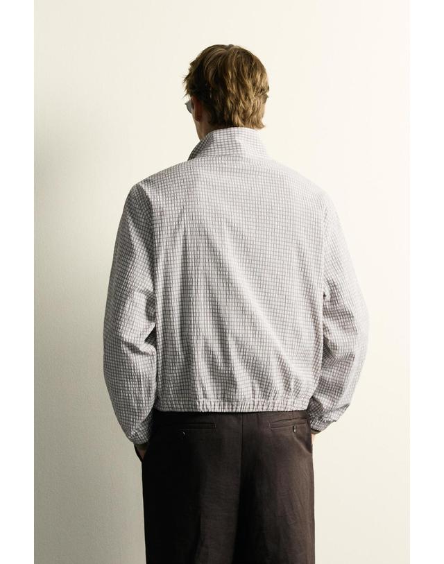 자라 자라 체크 크롭 집업 재킷 0706/757/251 OYSTER-WHITE 그레이 착용컷