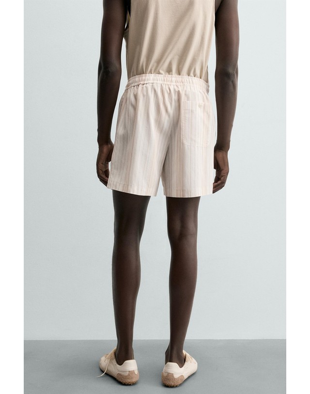 자라 자라 스트라이프 릴렉스핏 버뮤다 반바지 2014/938/721 LIGHT BEIGE 베이지 착용컷