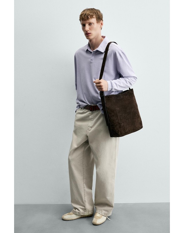 자라 자라 스플릿 스웨이드 레더 토트백 3304/820/700 BROWN 초콜릿 착용컷