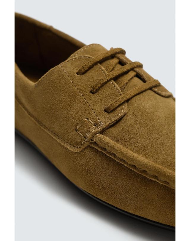 자라 자라 스웨이드 레더 데크 슈즈 2432/720/131 TAUPE GREY 베이지 착용컷
