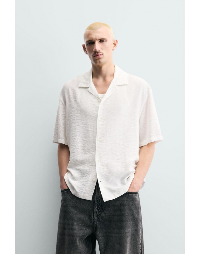 자라 자라 레귤러핏 캠프 칼라 반팔 셔츠 7545/465/250 WHITE 화이트 착용컷