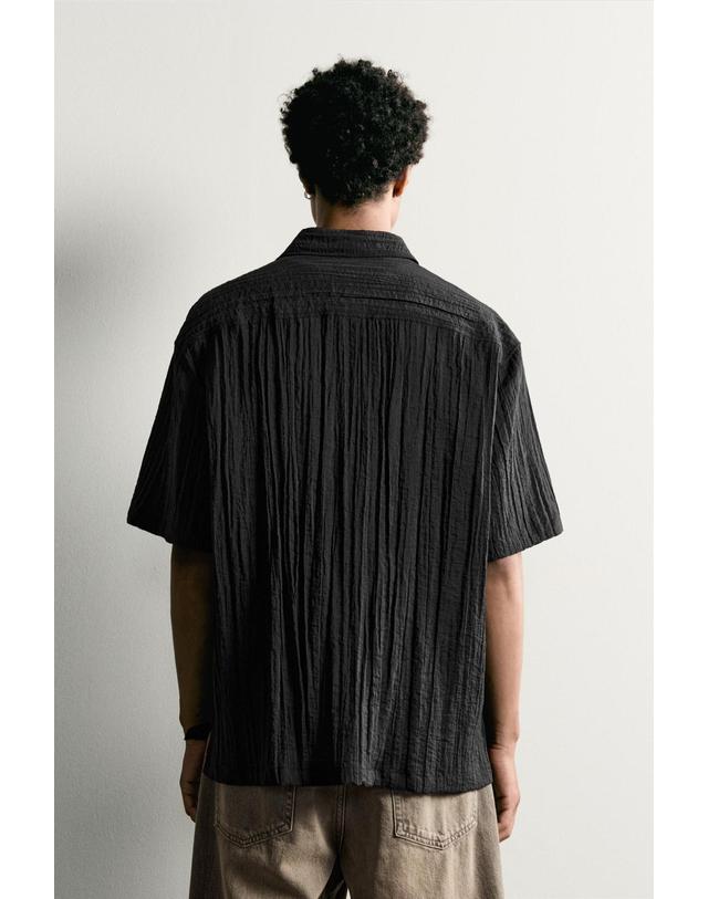 자라 자라 릴렉스핏 텍스처 반팔 셔츠 2548/320/800 BLACK 블랙 착용컷